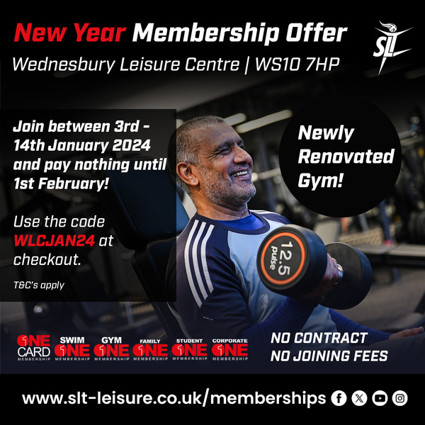 Join Wednesbury Leisure Centre today and pay nothing until February!